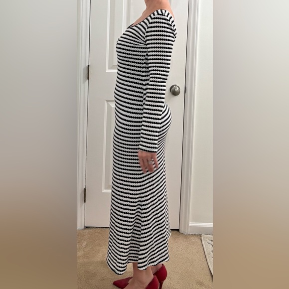 Black and white striped maxi dress size large - Picture 5 of 6